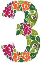 Number 3 - floral design